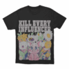 Pig Flowers Influencers T Shirt Black